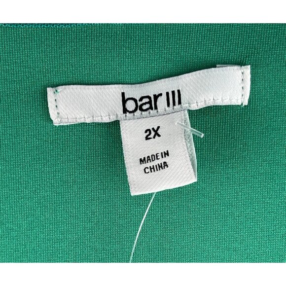 Bar III Womens Plus Size 2X Cowl Neck Top Green Ombre Waves Sleeveless - Picture 7 of 9